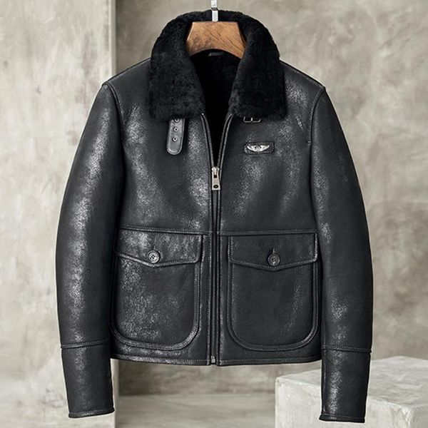 men's leather & faux mens shearing jacket lapel short style b3 bomber coat black color
men's leather & faux mens shearing jacket lapel short style b3 bomber coat black color