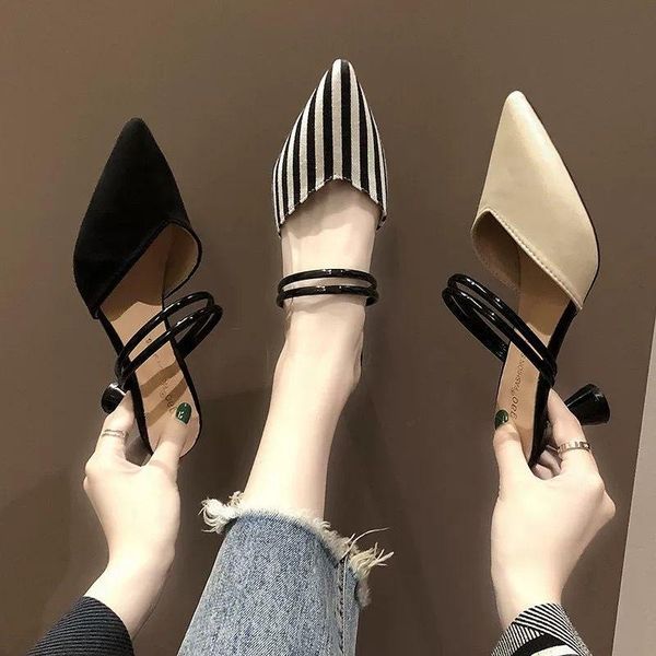 sandals shoes women slippers 2021 summer fashion pointed high heeled temperament thin women's sandales femmes sandalias, Black
sandals shoes women slippers 2021 summer fashion pointed high heeled temperament thin women's sandales femmes sandalias, Black