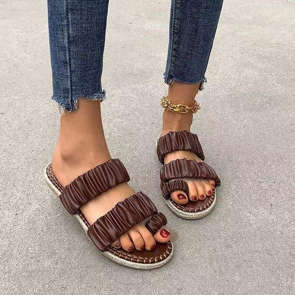 sandals women's sewing rope solid color flat heel round head back empty low slippers, Black
sandals women's sewing rope solid color flat heel round head back empty low slippers, Black