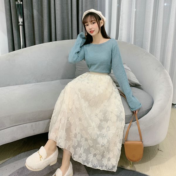 lace midi women fashion spring winter korean cute elegant a-line skirt female lady soft dress erni, Black
lace midi women fashion spring winter korean cute elegant a-line skirt female lady soft dress erni, Black