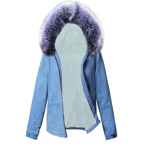 women's jackets denim jacket fur collar warm parka winter basic bomber jean coat women lamb padded outwear female thicken chaqueta 2021, Black;brown
women's jackets denim jacket fur collar warm parka winter basic bomber jean coat women lamb padded outwear female thicken chaqueta 2021, Black;brown