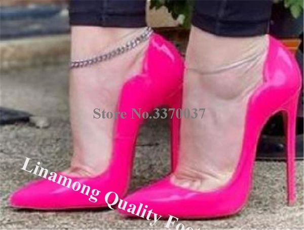 dress shoes linamong brand pointed toe patent leather back petal stiletto heel pumps bright rose pink red gradient 12cm high heels big size, Black
dress shoes linamong brand pointed toe patent leather back petal stiletto heel pumps bright rose pink red gradient 12cm high heels big size, Black