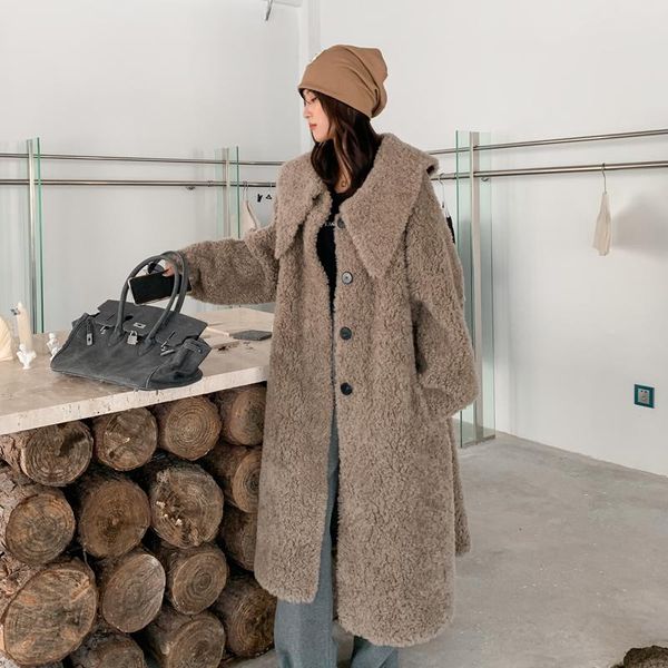 women's fur & faux 100% sheep shearing jacket women 2021 winter long casual wool coat femme real coats korean style kurtka zimowa damsk, Black
women's fur & faux 100% sheep shearing jacket women 2021 winter long casual wool coat femme real coats korean style kurtka zimowa damsk, Black