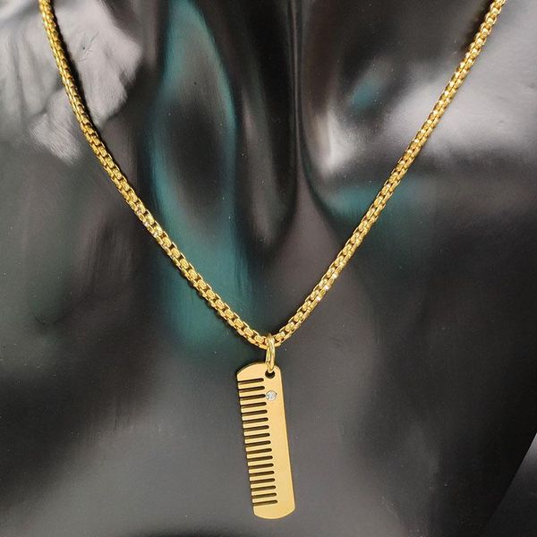 pendant necklaces comb stainless steel statement necklace men gold color jewelry cadenas de acero inoxidable para mujer n1895, Silver
pendant necklaces comb stainless steel statement necklace men gold color jewelry cadenas de acero inoxidable para mujer n1895, Silver