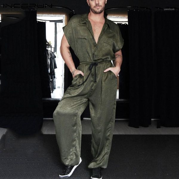 fashion men jumpsuit solid chic shortsleeve casual rompers streetwear shiny party loose overalls pockets pants incerun s-5xl men's, Black
fashion men jumpsuit solid chic shortsleeve casual rompers streetwear shiny party loose overalls pockets pants incerun s-5xl men's, Black