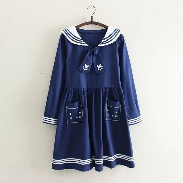 2021 new japanese girls lovely cat embroidery design es casual youth women sailor collar with tie cotton drop shipping jx97, Black;gray
2021 new japanese girls lovely cat embroidery design es casual youth women sailor collar with tie cotton drop shipping jx97, Black;gray