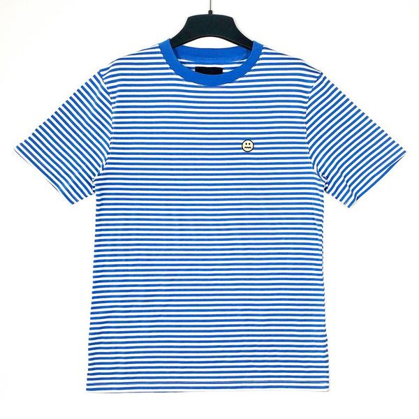 men's t-shirts street blue strip white t shirt, White;black 
men's t-shirts street blue strip white t shirt, White;black