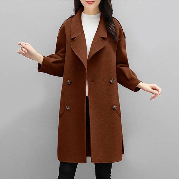 women's wool & blends zoki coat women double breasted female winter causal long sleeve loose warm elegant fashion pocket fall outwear 2, Black
women's wool & blends zoki coat women double breasted female winter causal long sleeve loose warm elegant fashion pocket fall outwear 2, Black
