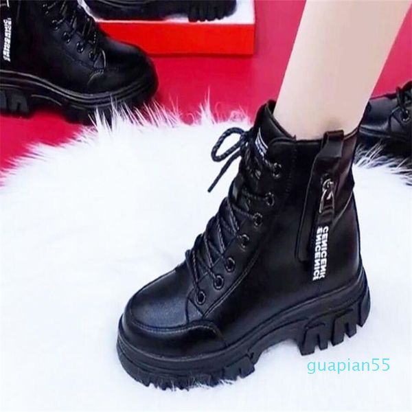 fashion-leather ankle boots flat thick bottom high-shoes autumn comfortable plus cashmere boots sports casual shoes, Black
fashion-leather ankle boots flat thick bottom high-shoes autumn comfortable plus cashmere boots sports casual shoes, Black