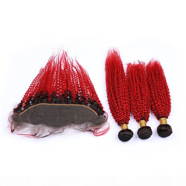 black to red ombre kinky curly indian virgin human hair weave bundles with frontal #1b red ombre 13x4 lace frontal closure with weaves, Black;brown
black to red ombre kinky curly indian virgin human hair weave bundles with frontal #1b red ombre 13x4 lace frontal closure with weaves, Black;brown