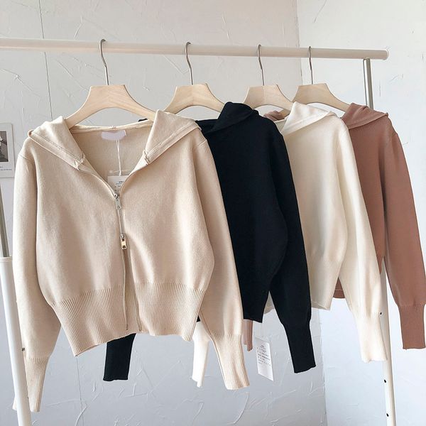 women's sweaters 2021 spring product korean style hooded double short cardigan gentle western long-sleeved sweater women j3gq, White;black
women's sweaters 2021 spring product korean style hooded double short cardigan gentle western long-sleeved sweater women j3gq, White;black