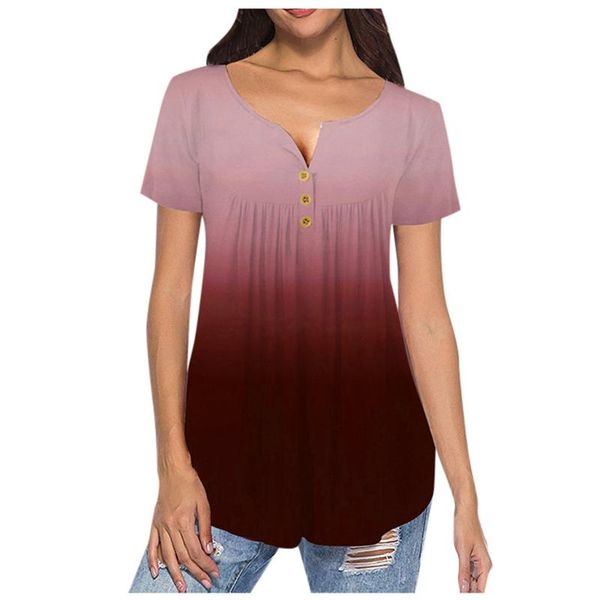 women's blouses & shirts pleated button short sleeve v-neck gradual tee shirt women summer casual loose elegant harajuku, White
women's blouses & shirts pleated button short sleeve v-neck gradual tee shirt women summer casual loose elegant harajuku, White