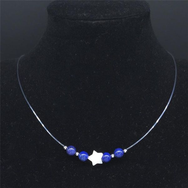 pendant necklaces blue natural stone stainless steel pentagram necklace women silver color shell fishing line jewelry moda mujer n202350
pendant necklaces blue natural stone stainless steel pentagram necklace women silver color shell fishing line jewelry moda mujer n202350