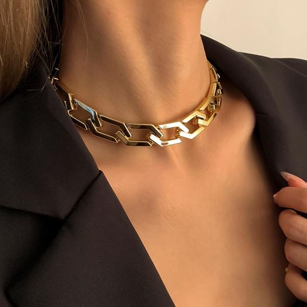 chains punk irregular geometric plastics choker necklace collar hip hop chunky thick short clavicle necklaces for women jewelry, Silver
chains punk irregular geometric plastics choker necklace collar hip hop chunky thick short clavicle necklaces for women jewelry, Silver
