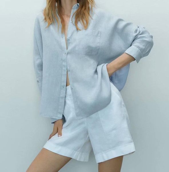 women's blouses & shirts meriahzheng 2021 summer loose multicolor folded single-breasted design lapel drape simple square linen casual, White
women's blouses & shirts meriahzheng 2021 summer loose multicolor folded single-breasted design lapel drape simple square linen casual, White