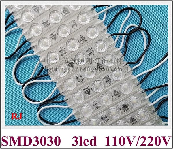 modules 220v / 110v input led light module diffuse lens 170 degree waterproof 75mm*15mm smd 3030 3 2.2w 250lm ultrasonic seal
modules 220v / 110v input led light module diffuse lens 170 degree waterproof 75mm*15mm smd 3030 3 2.2w 250lm ultrasonic seal