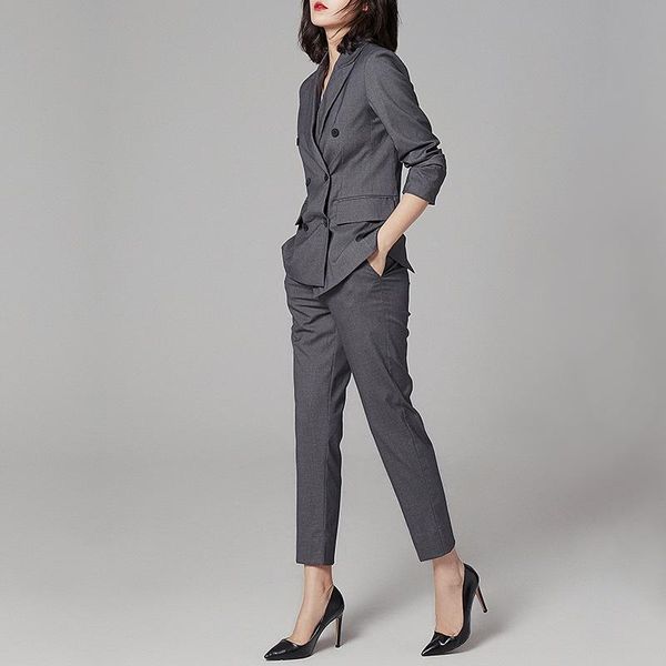 women's suits & blazers autumn and winter high-end ol professional overalls slim two-piece office clothes high quality, White;black
women's suits & blazers autumn and winter high-end ol professional overalls slim two-piece office clothes high quality, White;black