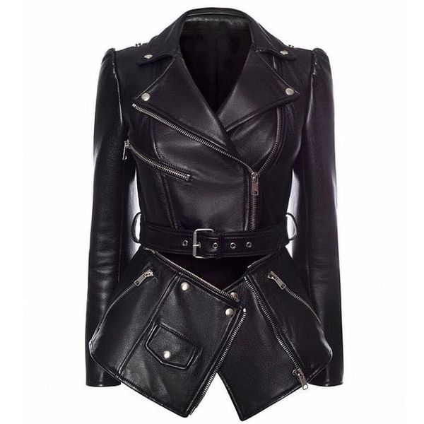 2021 autumn new runway fashion women's underside detachable zipper leather jacket of fake 4d9e, Black
2021 autumn new runway fashion women's underside detachable zipper leather jacket of fake 4d9e, Black