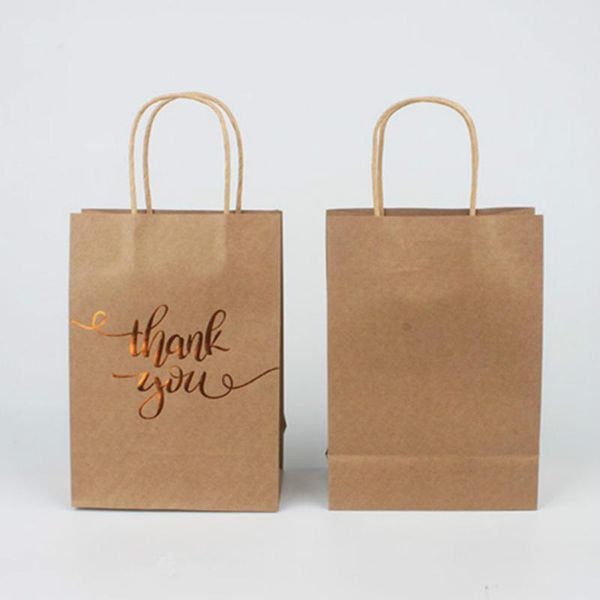 10 pcs medium size gift bags - gold foil thank you brown paper bags with handles for wedding birthday baby shower party favors
10 pcs medium size gift bags - gold foil thank you brown paper bags with handles for wedding birthday baby shower party favors