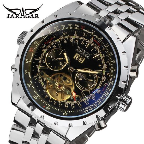 jargar automatic men fashion tourbillon silver metal wristwatch with brass band jag212m4s3 wristwatches, Slivery;brown
jargar automatic men fashion tourbillon silver metal wristwatch with brass band jag212m4s3 wristwatches, Slivery;brown