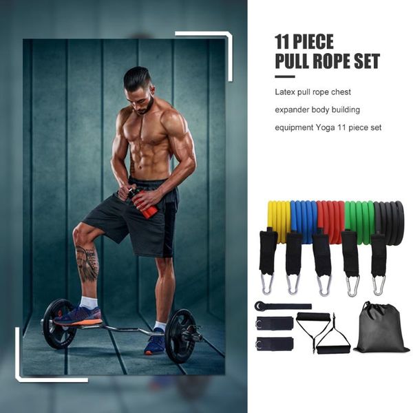 11pcs/set resistance band tpe elastic pull rope gym home fitness sports workout body building equipment tool
11pcs/set resistance band tpe elastic pull rope gym home fitness sports workout body building equipment tool