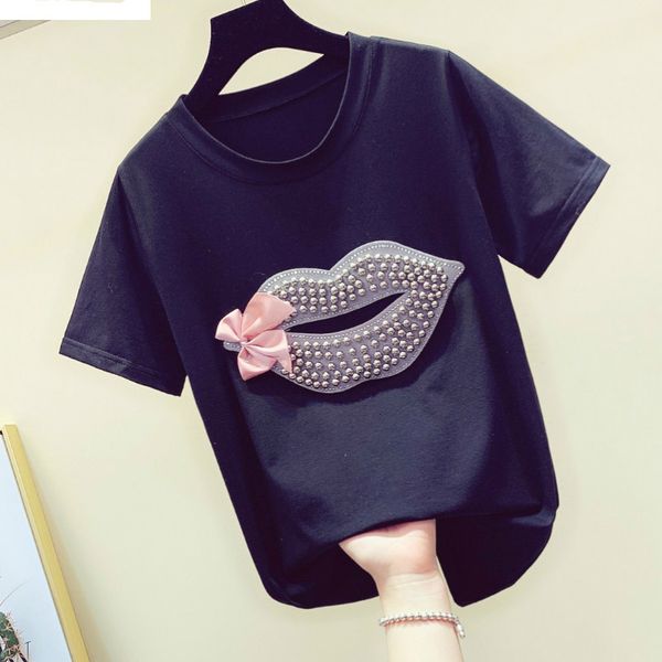 plus size tee prep-frizzy lip-print bow-tie t-shirt with korean loose goal tshirt miss new summer shirt shirts g43f, White
plus size tee prep-frizzy lip-print bow-tie t-shirt with korean loose goal tshirt miss new summer shirt shirts g43f, White