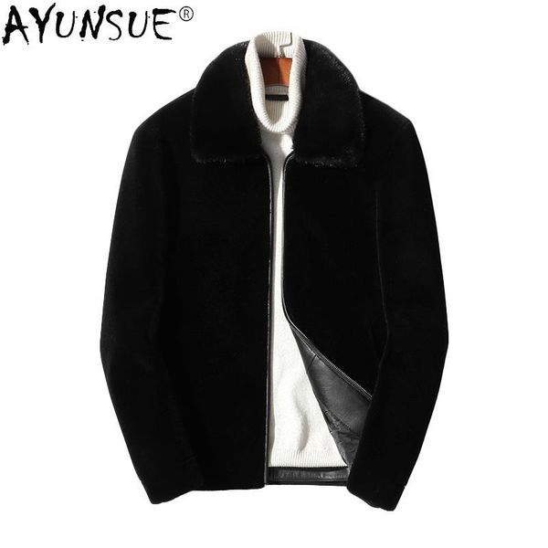 men's leather & faux ayunsue men clothing sheep shearling jacket 2021 real collar coat mens winter wool clothes jaqueta lxr332, Black
men's leather & faux ayunsue men clothing sheep shearling jacket 2021 real collar coat mens winter wool clothes jaqueta lxr332, Black