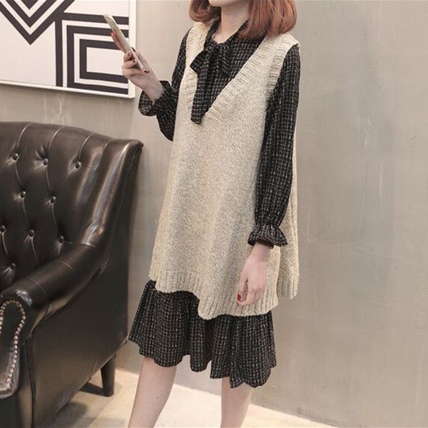 plaid shirts dress bow fall 2021 women clothing + casual sleeveless sweater solid knitted two-piece korean fashion new, White;black
plaid shirts dress bow fall 2021 women clothing + casual sleeveless sweater solid knitted two-piece korean fashion new, White;black