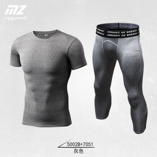 mz fitness tracksuits men's suit 2-piece compression tactics high elastic speed dry close dermatological sports short sleeve + yoga pan, Gray
mz fitness tracksuits men's suit 2-piece compression tactics high elastic speed dry close dermatological sports short sleeve + yoga pan, Gray