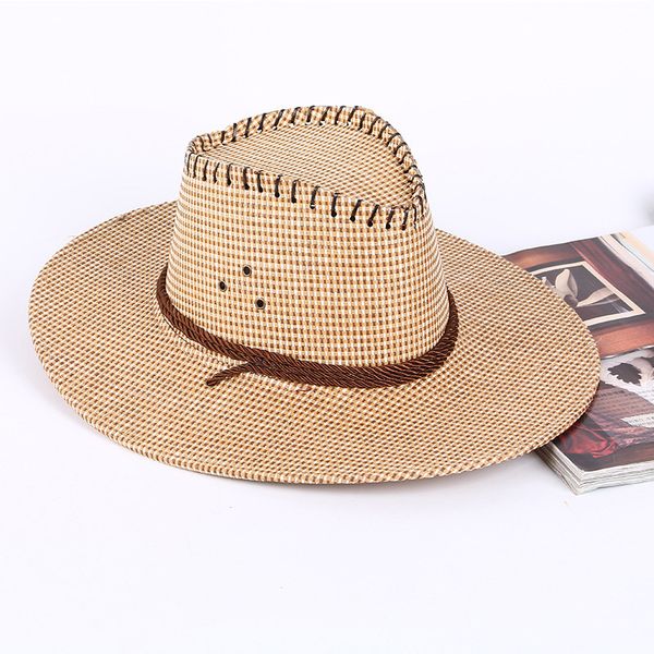 western cowboy three rope straw hat travel spring and autumn outdoor big hat eaves summer men sun hat, Blue;gray
western cowboy three rope straw hat travel spring and autumn outdoor big hat eaves summer men sun hat, Blue;gray