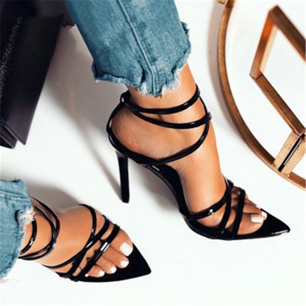 dress shoes women 11.5cm high heels design cross strap bandage summer sandals lady party thin ankle open toed sandal, Black
dress shoes women 11.5cm high heels design cross strap bandage summer sandals lady party thin ankle open toed sandal, Black