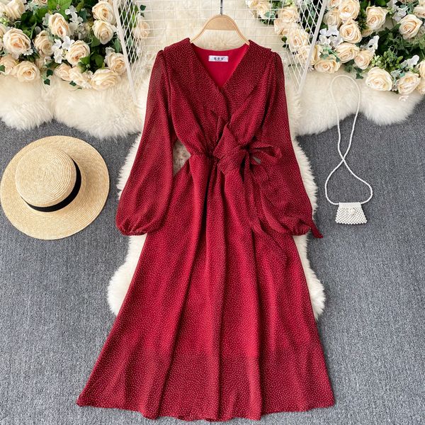 casual black/red/white polka dot chiffon women v-neck ruffle slim midi vestidos female 2021 fashion spring autumn pb2m, Black;gray
casual black/red/white polka dot chiffon women v-neck ruffle slim midi vestidos female 2021 fashion spring autumn pb2m, Black;gray