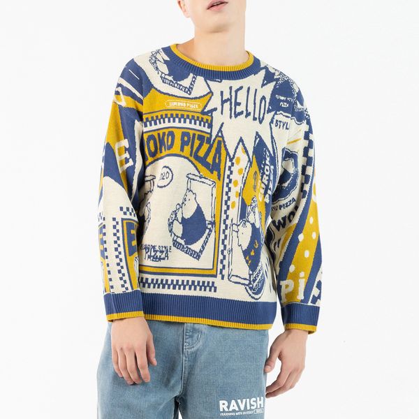 new harajuku 2021 oversize pullover men street graffiti knitted hip hop streetwear retro autumn winter male sweater rw5v, White;black
new harajuku 2021 oversize pullover men street graffiti knitted hip hop streetwear retro autumn winter male sweater rw5v, White;black