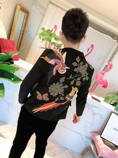 men's suits & blazers 2021 tide fashion suit jacket slim korean embroidery british business casual small, White;black
men's suits & blazers 2021 tide fashion suit jacket slim korean embroidery british business casual small, White;black