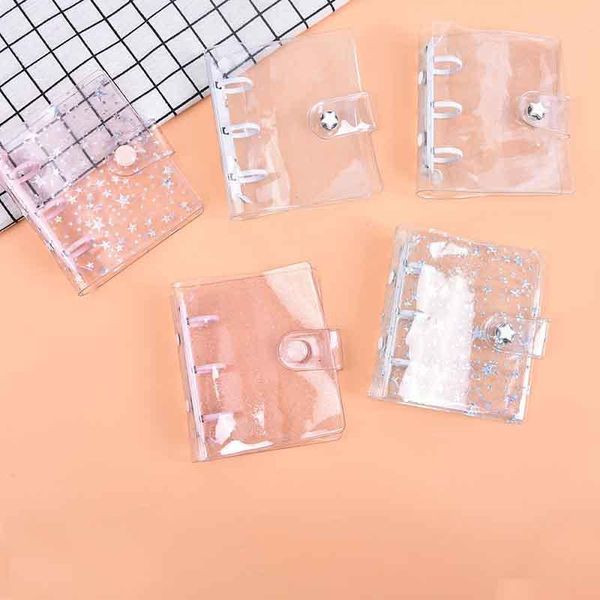 transparent pvc 3 holes loose leaf binder notebook cover mini creative planner with back pocket diary stationery, Purple;pink
transparent pvc 3 holes loose leaf binder notebook cover mini creative planner with back pocket diary stationery, Purple;pink