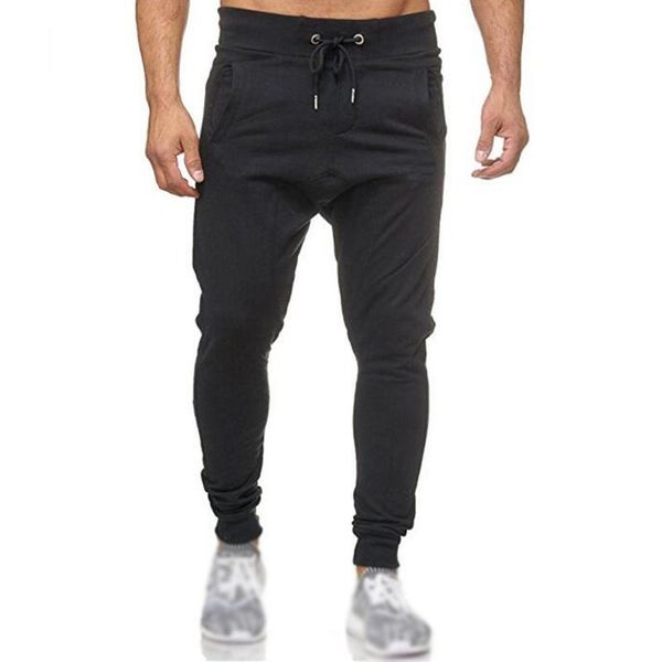 men's pants men male trousers sports solid gym drawstring loose track running, Black
men's pants men male trousers sports solid gym drawstring loose track running, Black