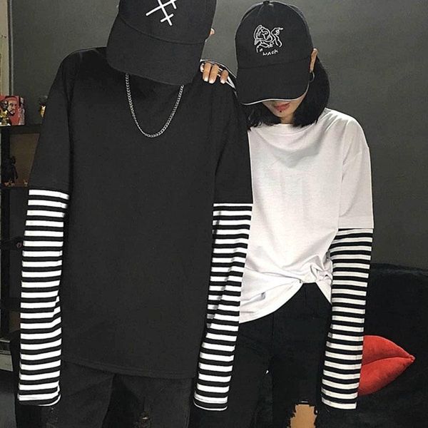 women's hoodies & sweatshirts harajuku women boyfriend casual couple shirts patchwork striped long sleeve hip hop false two piece hoodi, Black
women's hoodies & sweatshirts harajuku women boyfriend casual couple shirts patchwork striped long sleeve hip hop false two piece hoodi, Black