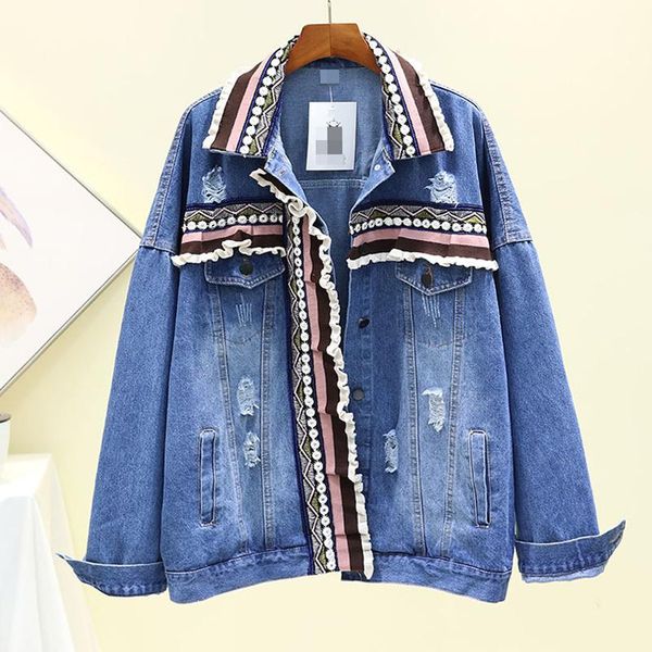 women's jackets 2021 spring autumn loose short denim jacket woman wooden ear edge stitching jeans coat outerwear casual cowboy women, Black;brown
women's jackets 2021 spring autumn loose short denim jacket woman wooden ear edge stitching jeans coat outerwear casual cowboy women, Black;brown