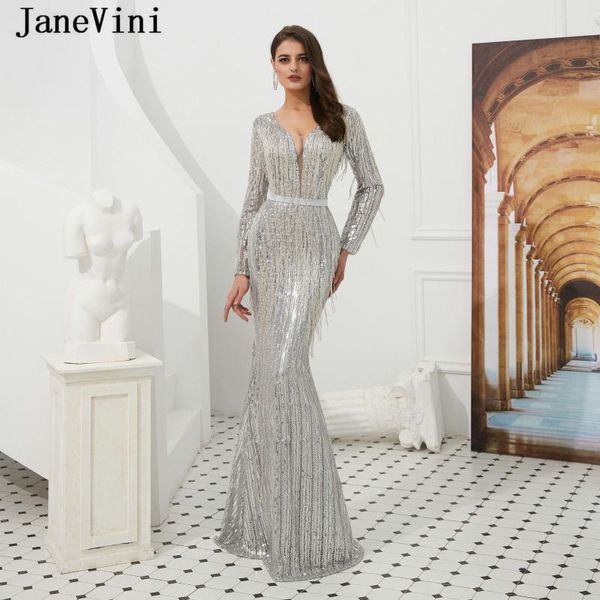 party dresses janevini dubai luxury tassels beading long sleeves evening deep v neck sparkle sequined mermaid formal gowns, White;black
party dresses janevini dubai luxury tassels beading long sleeves evening deep v neck sparkle sequined mermaid formal gowns, White;black