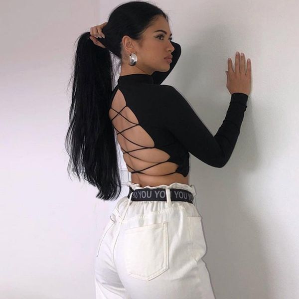 woman long sleeve backless cropped t shirt black white cut -out crop harajuku streetwear bodycon solid cotton shirts
woman long sleeve backless cropped t shirt black white cut -out crop harajuku streetwear bodycon solid cotton shirts