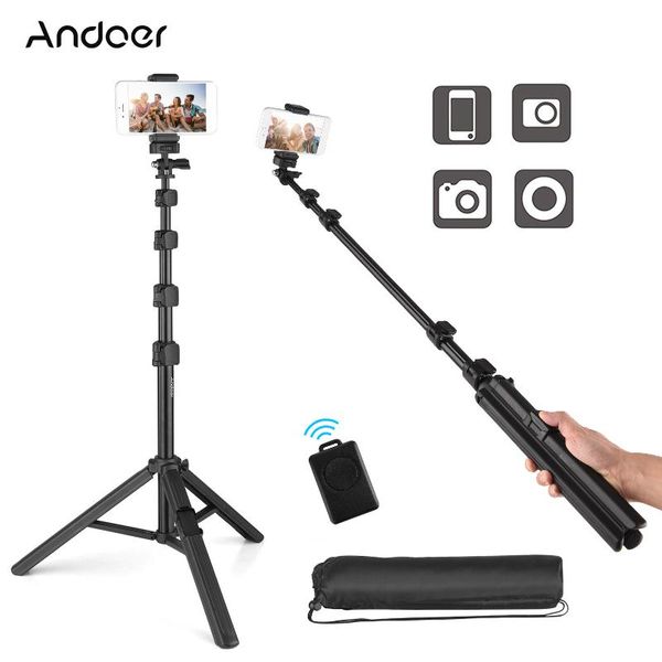 selfie monopods andoer zp100b stick tripod extendable portable phone stand with bt remote 180° neck & 360° head rotation for video
selfie monopods andoer zp100b stick tripod extendable portable phone stand with bt remote 180° neck & 360° head rotation for video