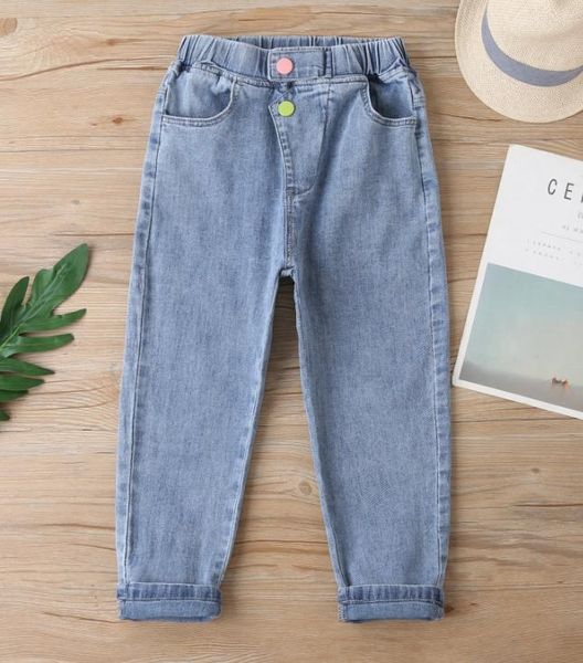 2021 new style baby girl's elastic denim trouser colorful button decoration long pants casual loose pocket clothing, Blue
2021 new style baby girl's elastic denim trouser colorful button decoration long pants casual loose pocket clothing, Blue