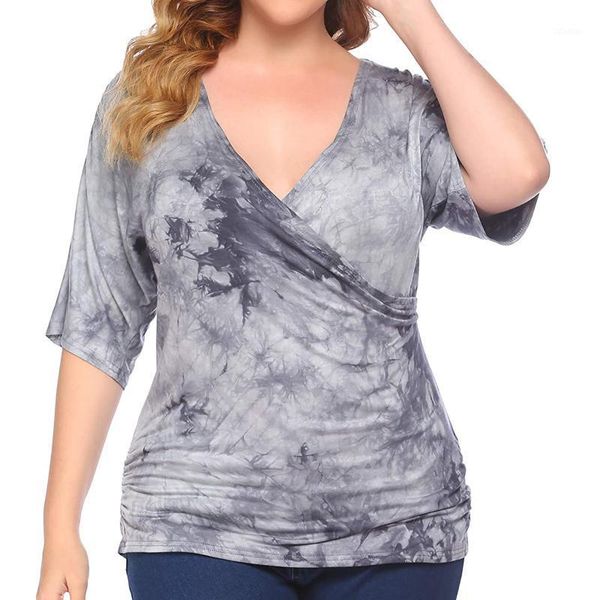 women's blouses & shirts oversized t shirt women summer tie dye casual short sleeve v-neck pullover tshirt elegant tunic clothing 2021, White
women's blouses & shirts oversized t shirt women summer tie dye casual short sleeve v-neck pullover tshirt elegant tunic clothing 2021, White