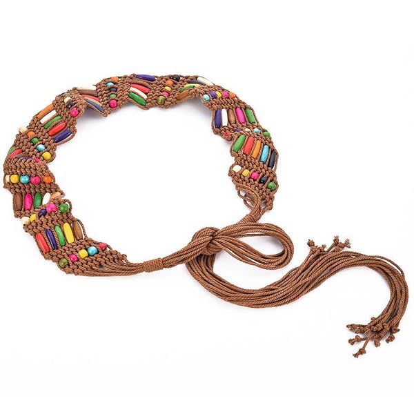 belts bohemia womens' woven belt wax rope braid skirt decorative tassel beads ethnic bho chic dress, Black;brown
belts bohemia womens' woven belt wax rope braid skirt decorative tassel beads ethnic bho chic dress, Black;brown