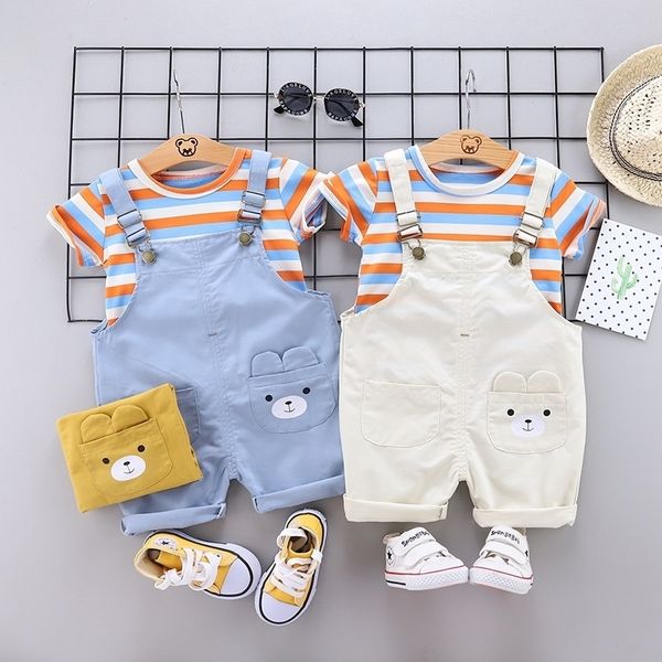 boy clothes summer jeans suspenders pants girl cartoon dinosaur striped short sleeve baby two-piece suit 210309, White
boy clothes summer jeans suspenders pants girl cartoon dinosaur striped short sleeve baby two-piece suit 210309, White