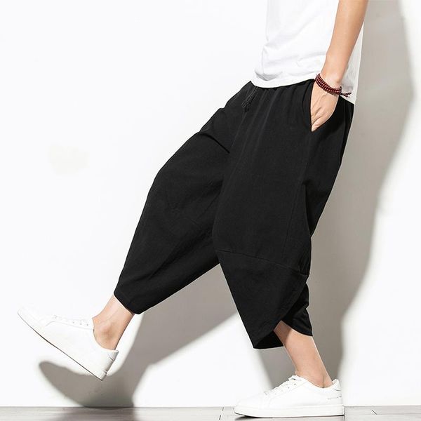men's pants summer cotton harem men casual hip hop trousers cross bloomers calf-length joggers streetwear, Black
men's pants summer cotton harem men casual hip hop trousers cross bloomers calf-length joggers streetwear, Black
