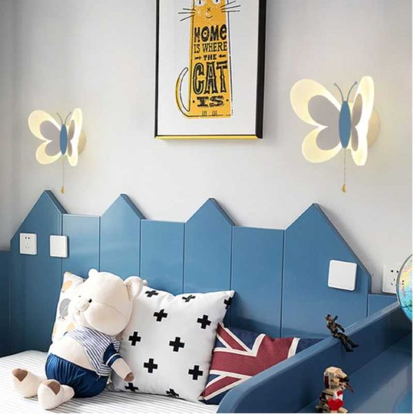 european style modern cartoon lovely blue pink butterfly wall lamp creative wall hanging led lamp children's bedroom kindergarte
european style modern cartoon lovely blue pink butterfly wall lamp creative wall hanging led lamp children's bedroom kindergarte