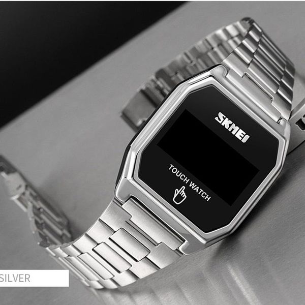 wristwatches skmei 2021 men digital watch male touch screen led light display 3bar waterproof stainless steel strap montre homme reloj hombr, Slivery;brown
wristwatches skmei 2021 men digital watch male touch screen led light display 3bar waterproof stainless steel strap montre homme reloj hombr, Slivery;brown