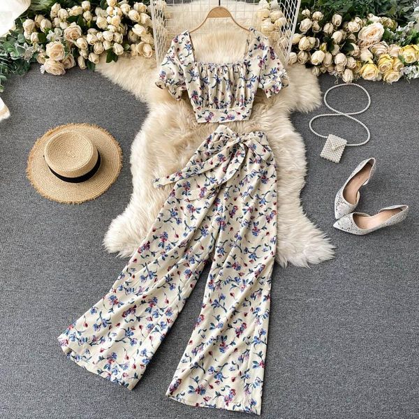 women's pants & capris women two-piece french square collar pleated short cropped floral t-shirt + high waist wide leg woman fashion su, Black;white
women's pants & capris women two-piece french square collar pleated short cropped floral t-shirt + high waist wide leg woman fashion su, Black;white