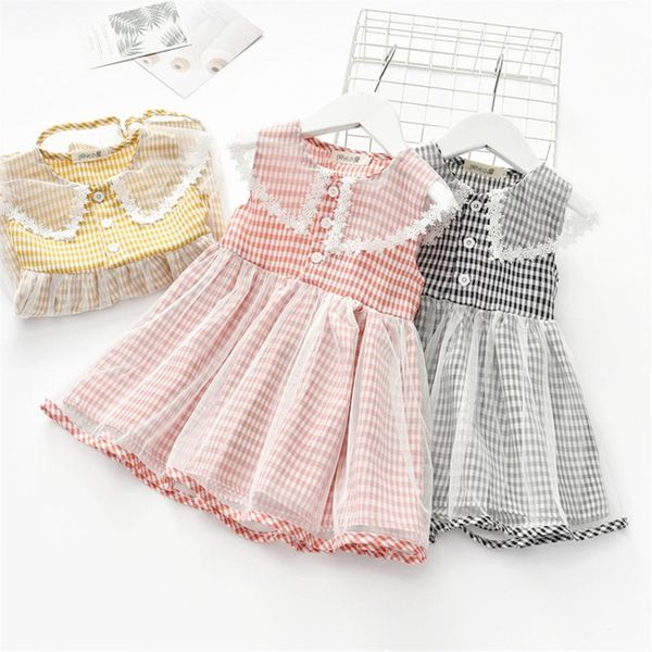 girl's dresses 2021 0-7y baby girl sleeveless dress with mesh stitching button summer plaid printing sweet style holiday sundress for p, Red;yellow
girl's dresses 2021 0-7y baby girl sleeveless dress with mesh stitching button summer plaid printing sweet style holiday sundress for p, Red;yellow
